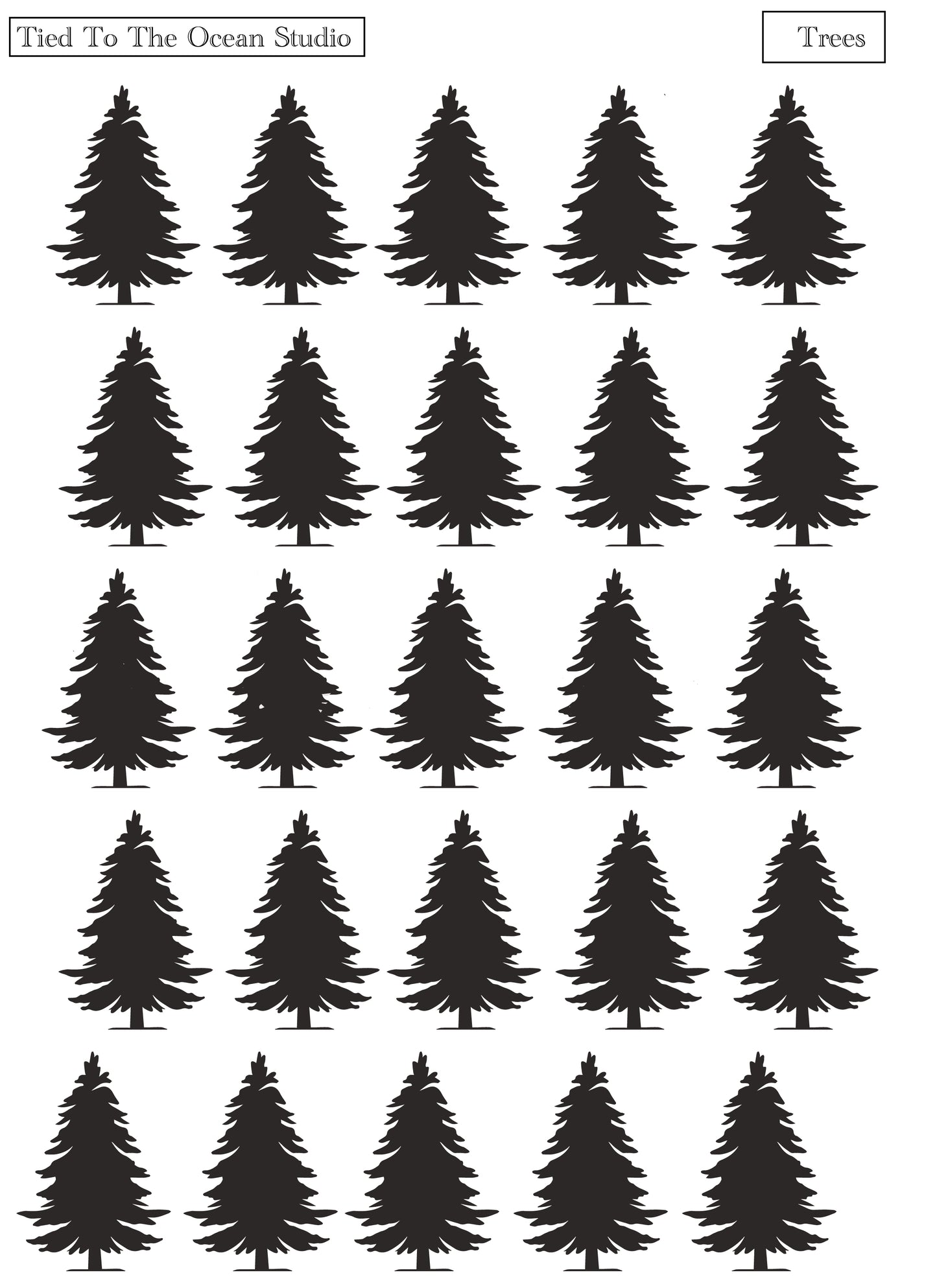 Tree Vinyl Resist Stickers - 3 Sticker Sheets