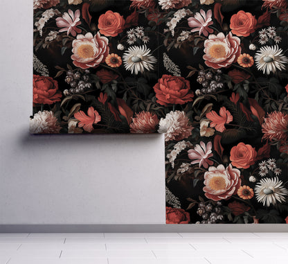 victorian floral on wall