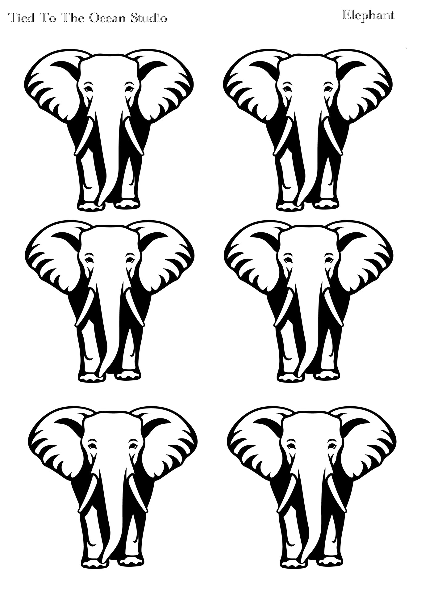 Elephant Adhesive Stencil