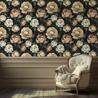 Moonlit Peony Wallpaper