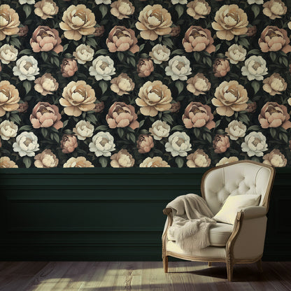 Moonlit Peony Wallpaper