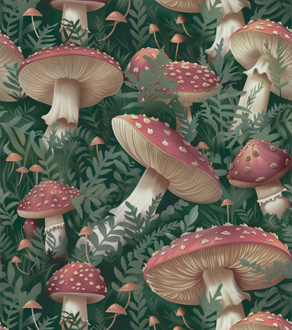 Red Cap Mushrooms Wallpaper