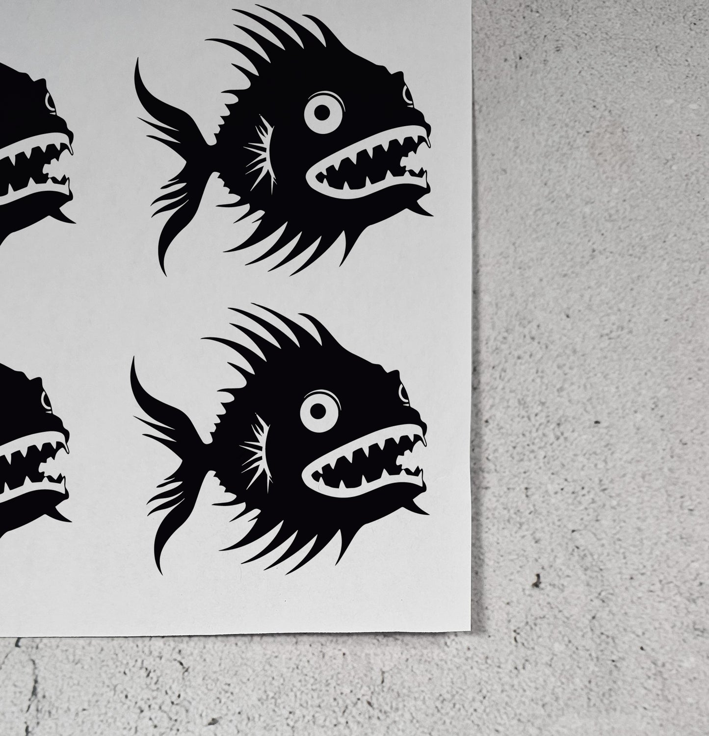 Fish Adhesive Stencil