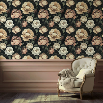 Moonlit Peony Wallpaper