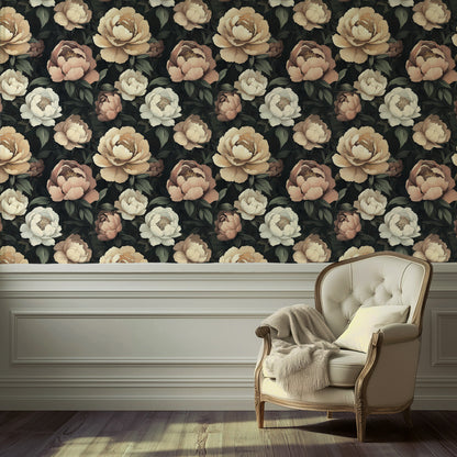 Moonlit Peony Wallpaper