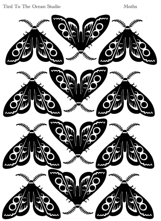 Moth Adhesive Stencil