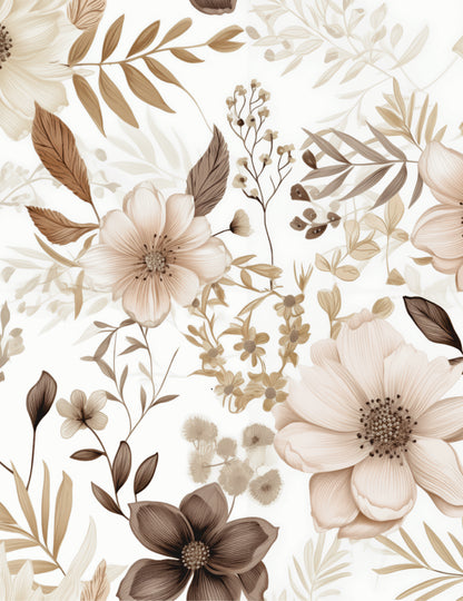 boho style floral cottagecore wallpaper