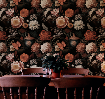 victorian floral in dining room