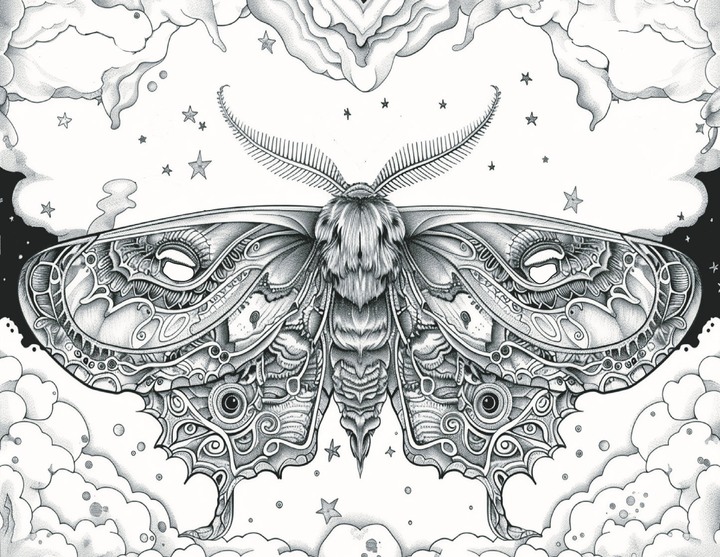 DeathHead Moth Printable Coloring Page