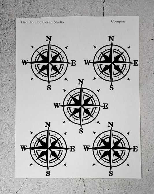 Compass Adhesive Stencil