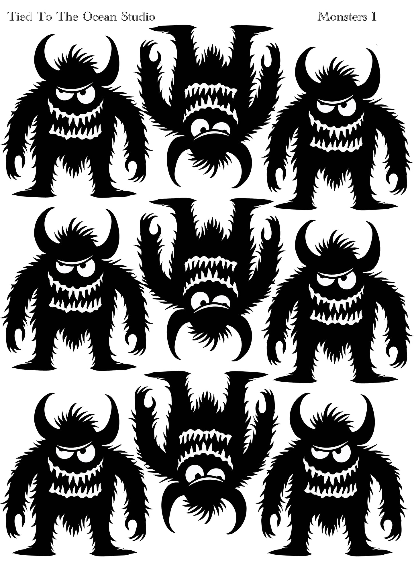 Monsters 1 Adhesive Stencil