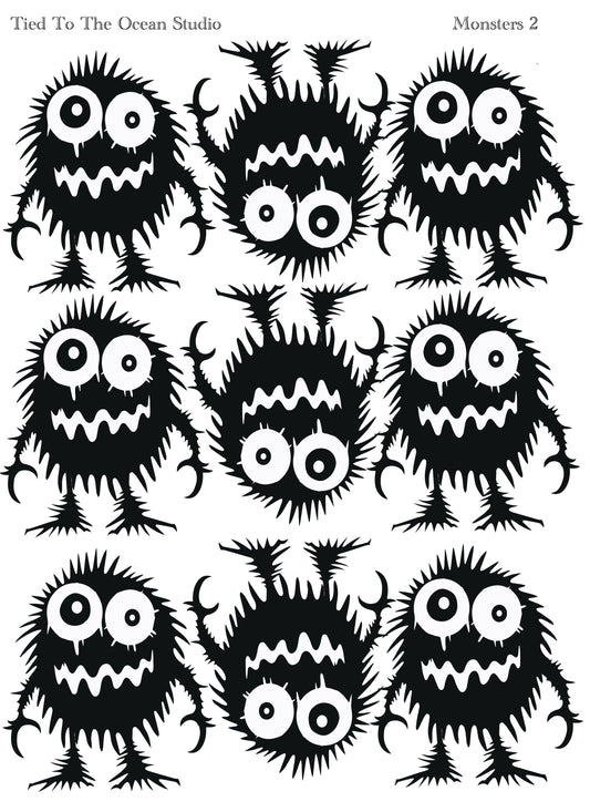 Monsters 2 Adhesive Stencil