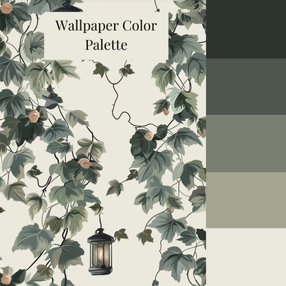 color palette for lantern and vine wallpaper